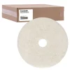 Boardwalk 19 in. Diameter Natural Burnishing Floor Pads - White (5/Carton)