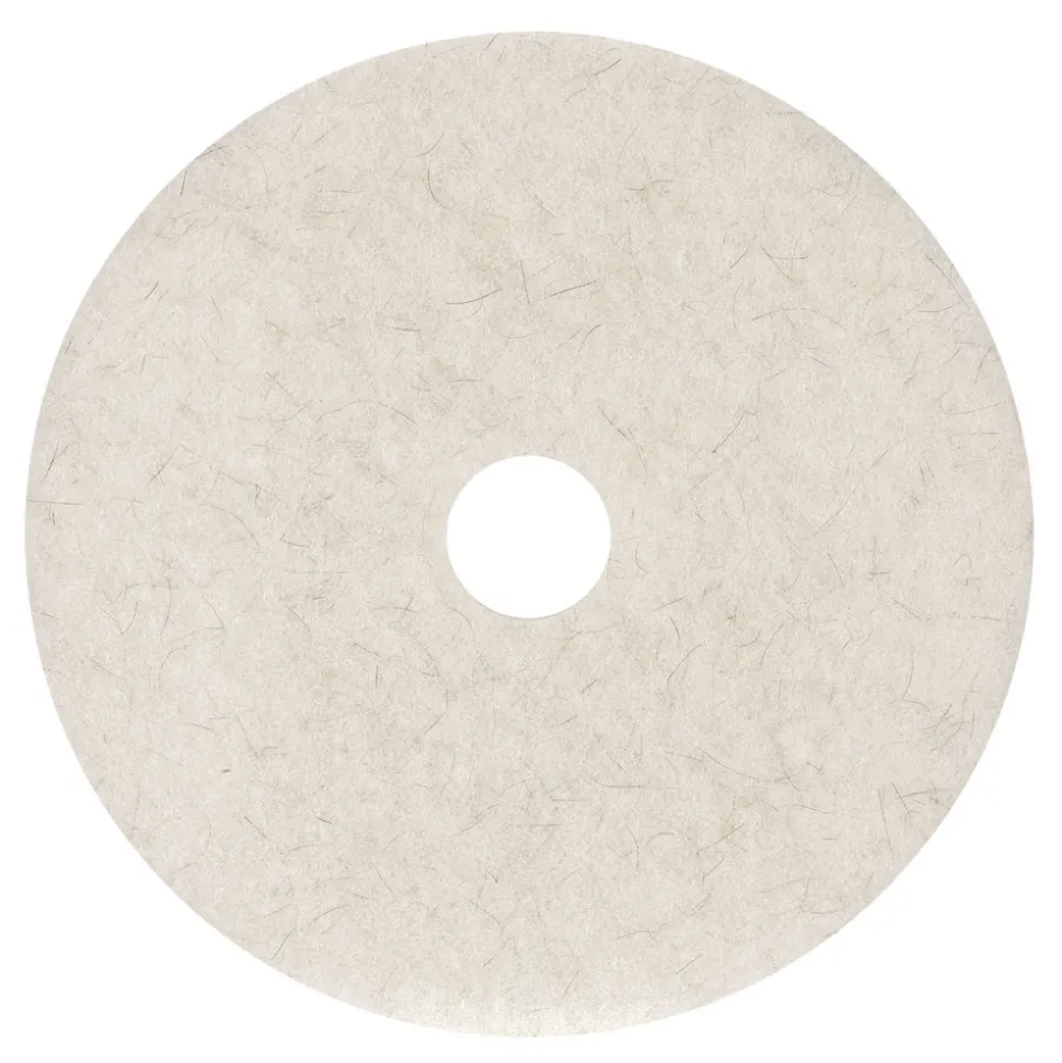 Boardwalk 19 in. Diameter Natural Burnishing Floor Pads - White (5/Carton)