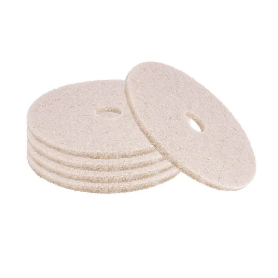 Boardwalk 17 in. Diameter Natural Hog Hair Burnishing Floor Pads - Tan (5/Carton)