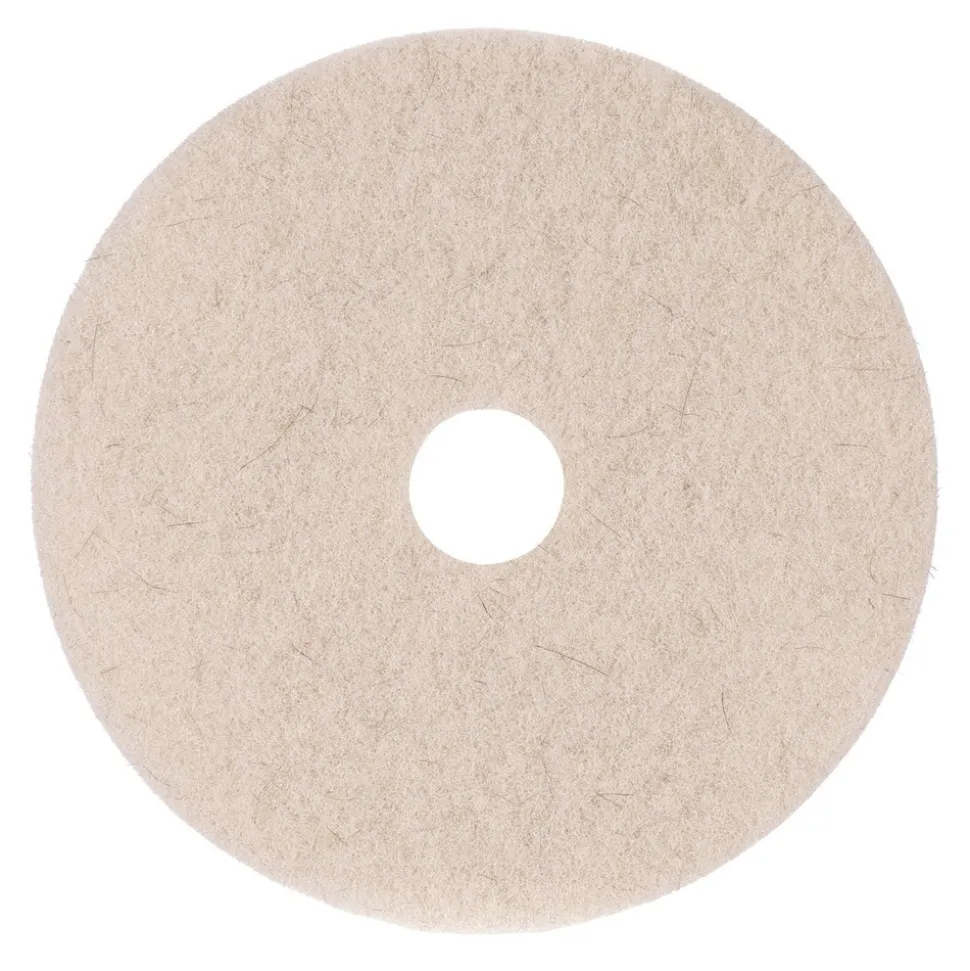 Boardwalk 17 in. Diameter Natural Hog Hair Burnishing Floor Pads - Tan (5/Carton)