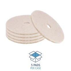 Boardwalk 17 in. Diameter Natural Hog Hair Burnishing Floor Pads - Tan (5/Carton)