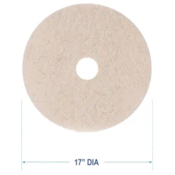 Boardwalk 17 in. Diameter Natural Hog Hair Burnishing Floor Pads - Tan (5/Carton)