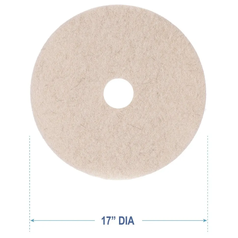 Boardwalk 17 in. Diameter Natural Hog Hair Burnishing Floor Pads - Tan (5/Carton)