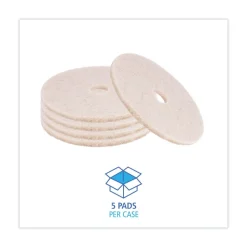 Boardwalk 20 in. Diameter Natural Hog Hair Burnishing Floor Pads - Tan (5/Carton)