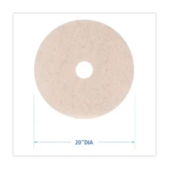 Boardwalk 20 in. Diameter Natural Hog Hair Burnishing Floor Pads - Tan (5/Carton)