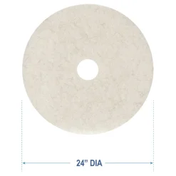 Boardwalk 24 in. Diameter Natural Burnishing Floor Pads - White (5/Carton)