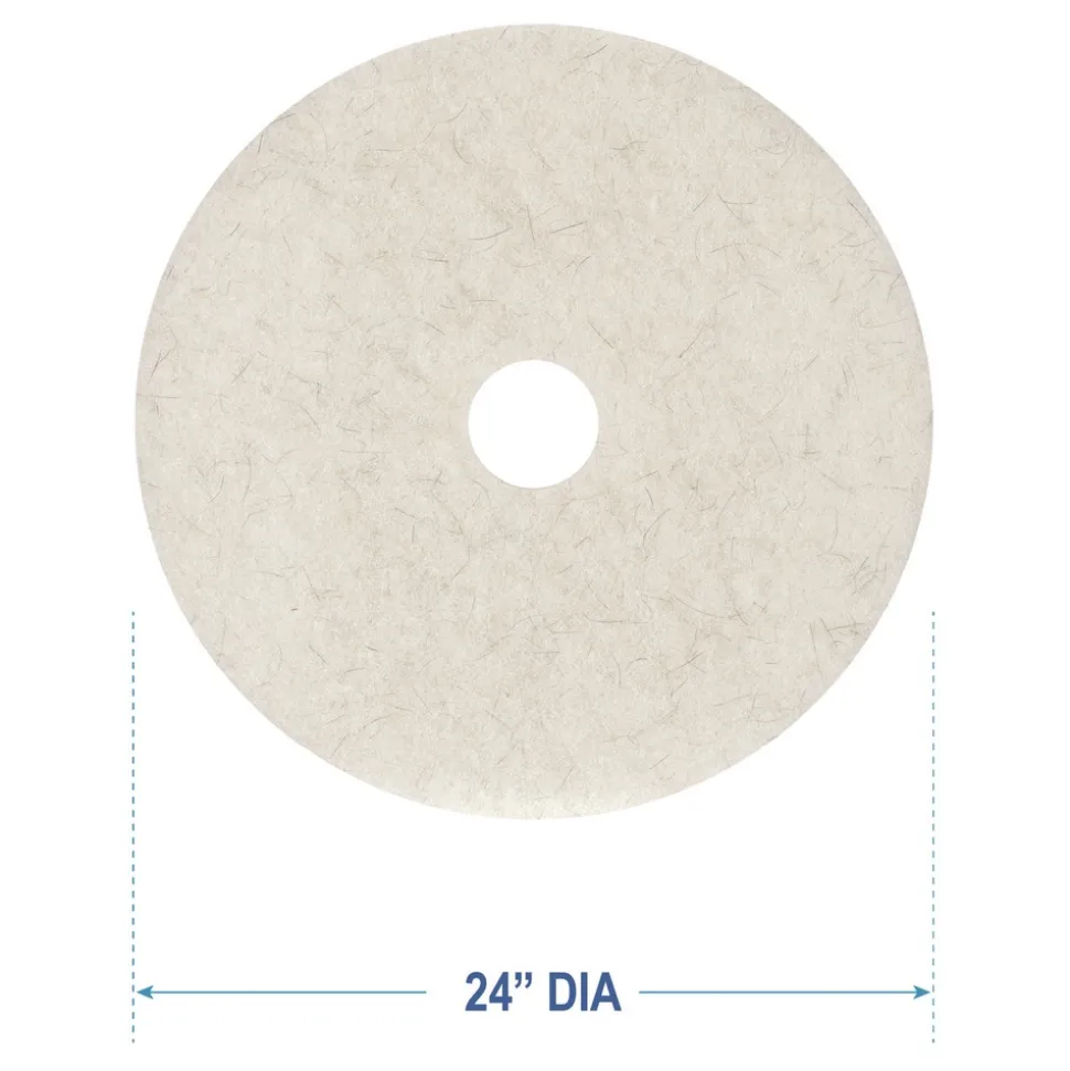 Boardwalk 24 in. Diameter Natural Burnishing Floor Pads - White (5/Carton)