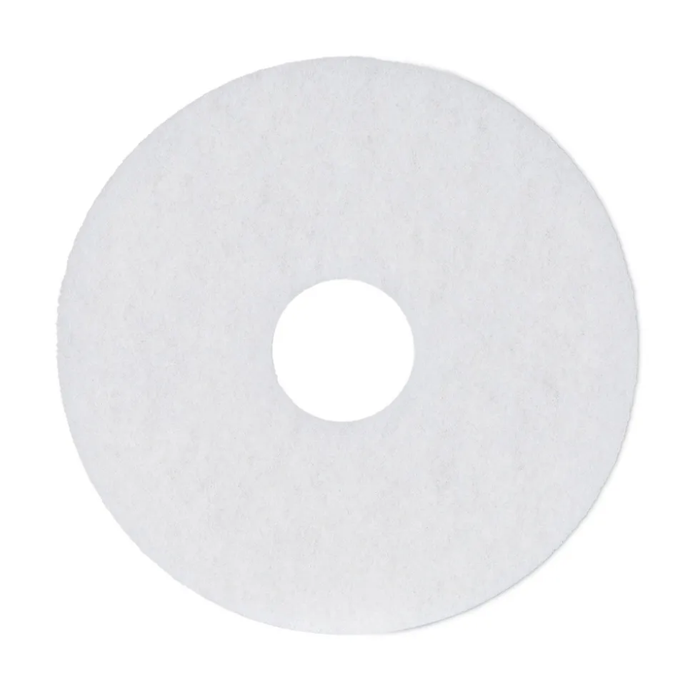 Boardwalk 13 in. Diameter Polishing Floor Pads - White (5/Carton)
