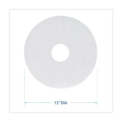 Boardwalk 13 in. Diameter Polishing Floor Pads - White (5/Carton)