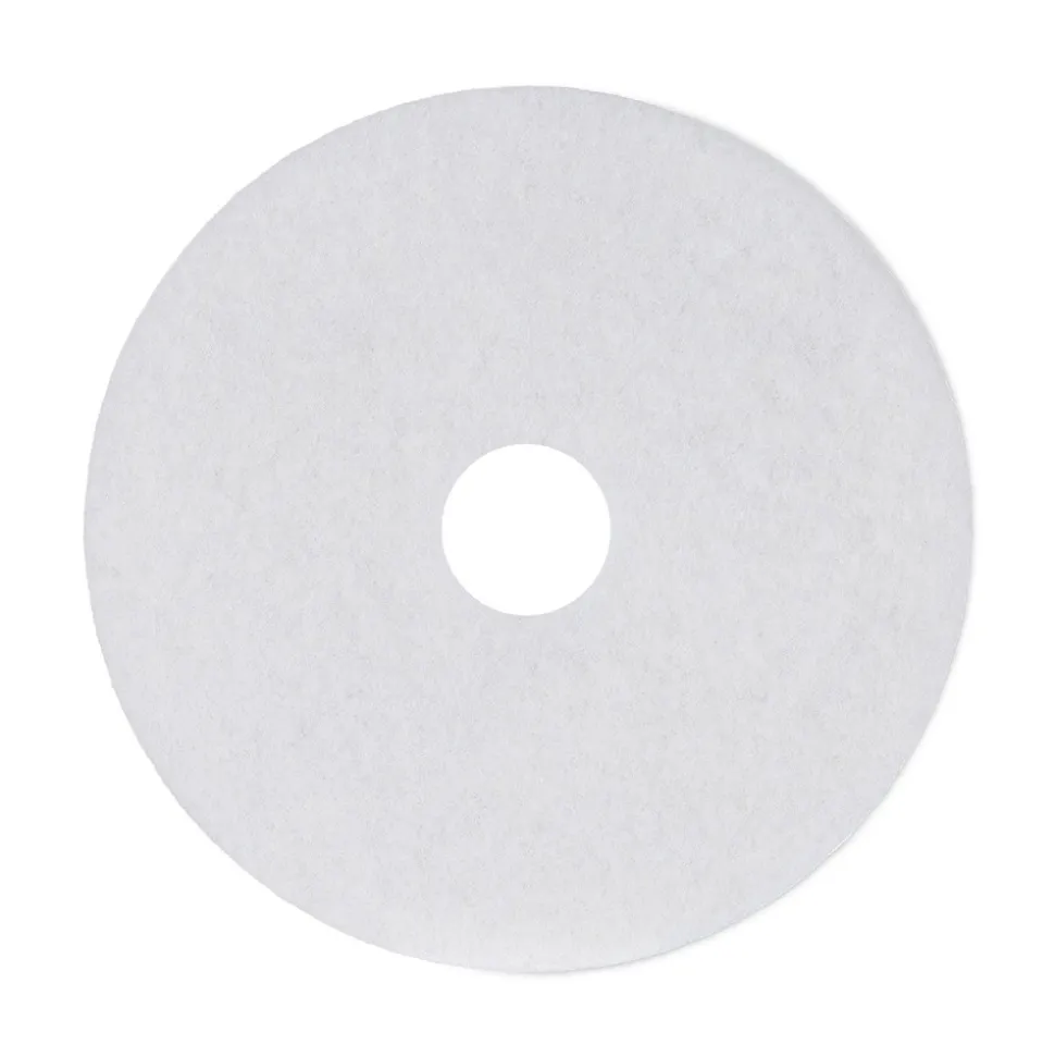 Boardwalk 17 in. Diameter Polishing Floor Pads - White (5/Carton)