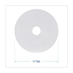Boardwalk 17 in. Diameter Polishing Floor Pads - White (5/Carton)