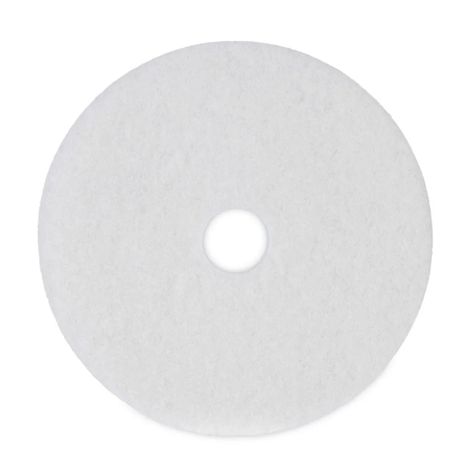 Boardwalk 19 in. Diameter Polishing Floor Pads - White (5/Carton)