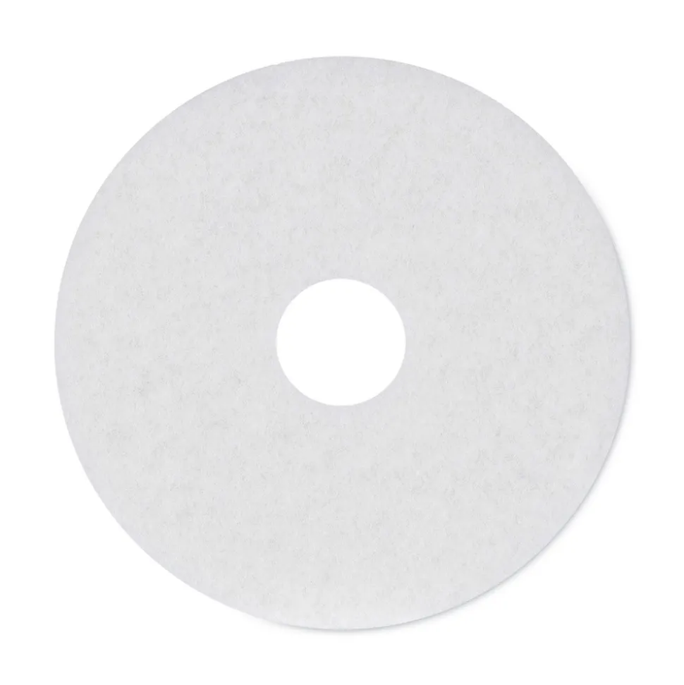 Boardwalk 15 in. Diameter Polishing Floor Pads - White (5/Carton)