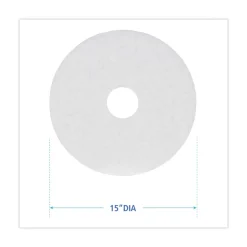 Boardwalk 15 in. Diameter Polishing Floor Pads - White (5/Carton)