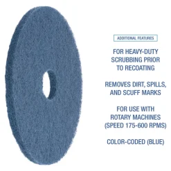 Boardwalk 13 in. Diameter Scrubbing Floor Pads - Blue (5/Carton)