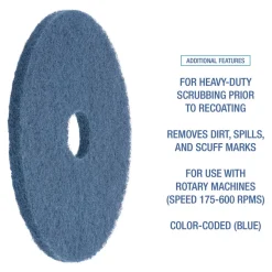 Boardwalk 16 in. Diameter Scrubbing Floor Pads - Blue (5/Carton)