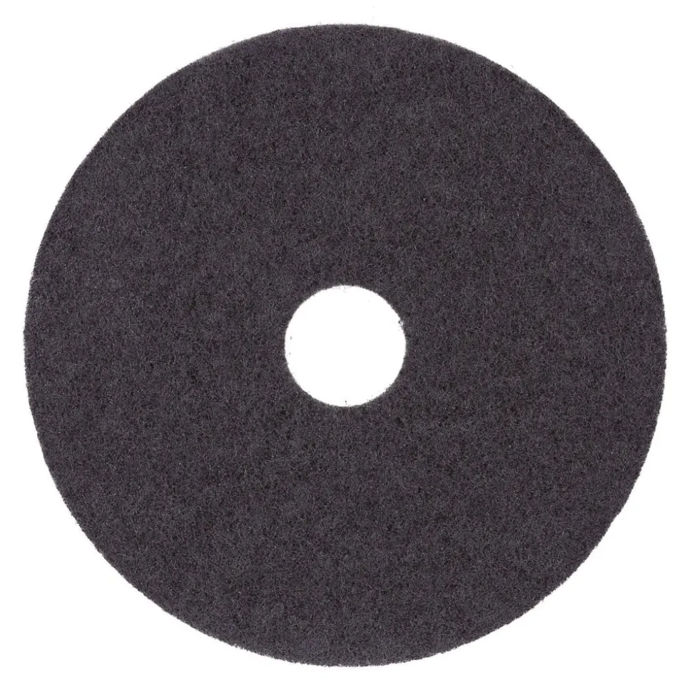 Boardwalk 14 in. Diameter Stripping Floor Pads - Black (5/Carton)