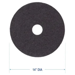 Boardwalk 14 in. Diameter Stripping Floor Pads - Black (5/Carton)