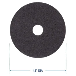 Boardwalk 12 in. Diameter Stripping Floor Pads - Black (5/Carton)