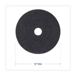 Boardwalk 19 in. Diameter Stripping Floor Pads - Black (5/Carton)