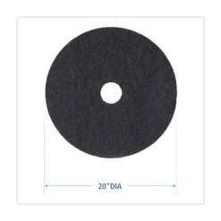 Boardwalk 20 in. Diameter Stripping Floor Pads - Black (5/Carton)
