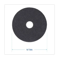 Boardwalk 16 in. Diameter Stripping Floor Pads - Black (5/Carton)