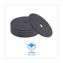 Boardwalk 16 in. Diameter Stripping Floor Pads - Black (5/Carton)