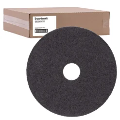 Boardwalk 15 in. Diameter Stripping Floor Pads - Black (5/Carton)