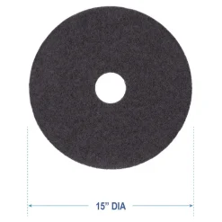 Boardwalk 15 in. Diameter Stripping Floor Pads - Black (5/Carton)
