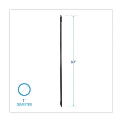 Boardwalk 1 in. Diameter x 60 in. Fiberglass Broom Handle Nylon Plastic Threaded End - Black