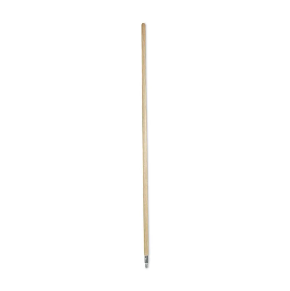 Boardwalk 1.13 in. Diameter x 60 in. Handle Length Metal Tip Threaded Hardwood Broom Handle - Natural