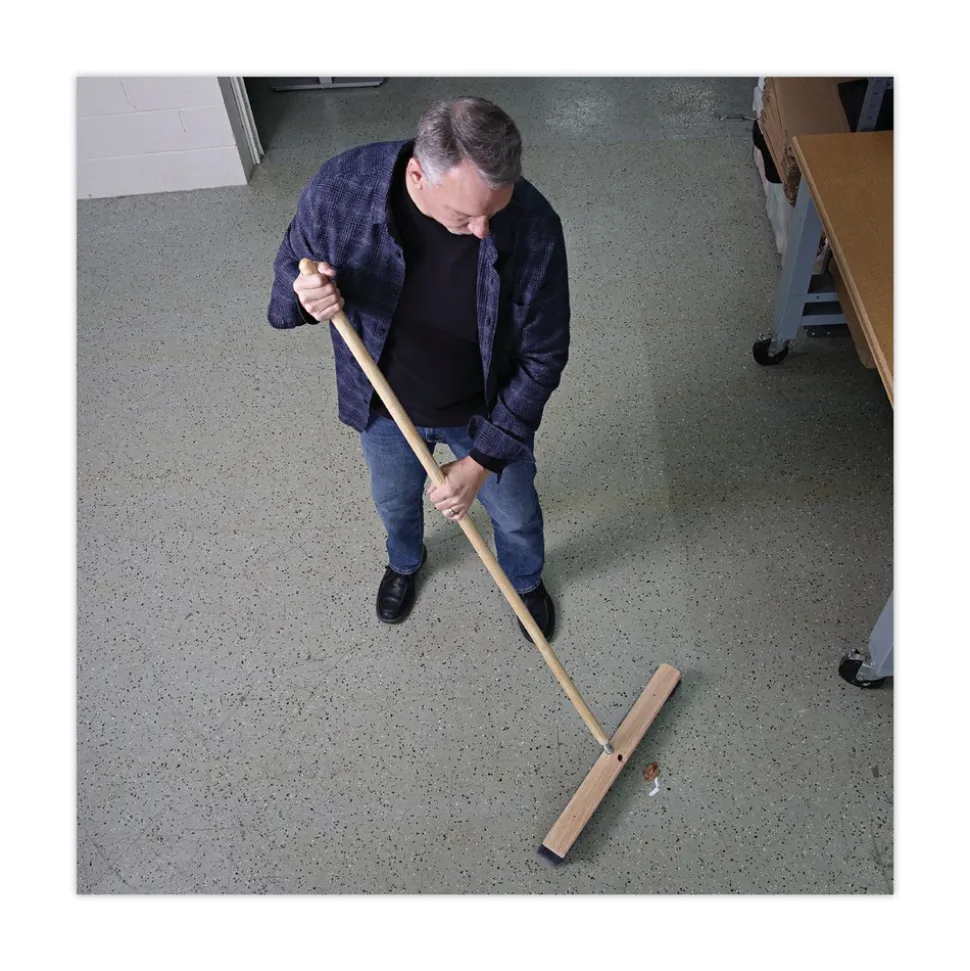 Boardwalk 1.13 in. Diameter x 60 in. Handle Length Metal Tip Threaded Hardwood Broom Handle - Natural