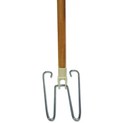Boardwalk 0.94 in. Diameter x 48 in. Length Wedge Dust Mop Head Frame/Lacquered Wood Handle - Natural