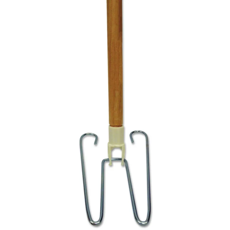 Boardwalk 0.94 in. Diameter x 48 in. Length Wedge Dust Mop Head Frame/Lacquered Wood Handle - Natural