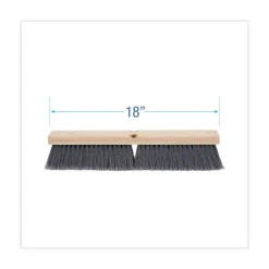 Boardwalk 3 in. Gray Flagged Polypropylene Bristles 18 in. Brush Floor Brush Head