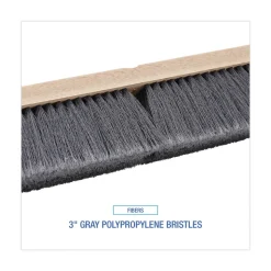 Boardwalk 3 in. Gray Flagged Polypropylene Bristles 18 in. Brush Floor Brush Head