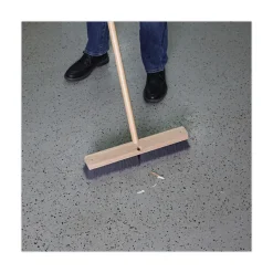 Boardwalk 3 in. Gray Flagged Polypropylene Bristles 18 in. Brush Floor Brush Head