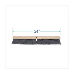 Boardwalk 3 in. Gray Flagged Polypropylene Bristles 24 in. Brush Floor Brush Head
