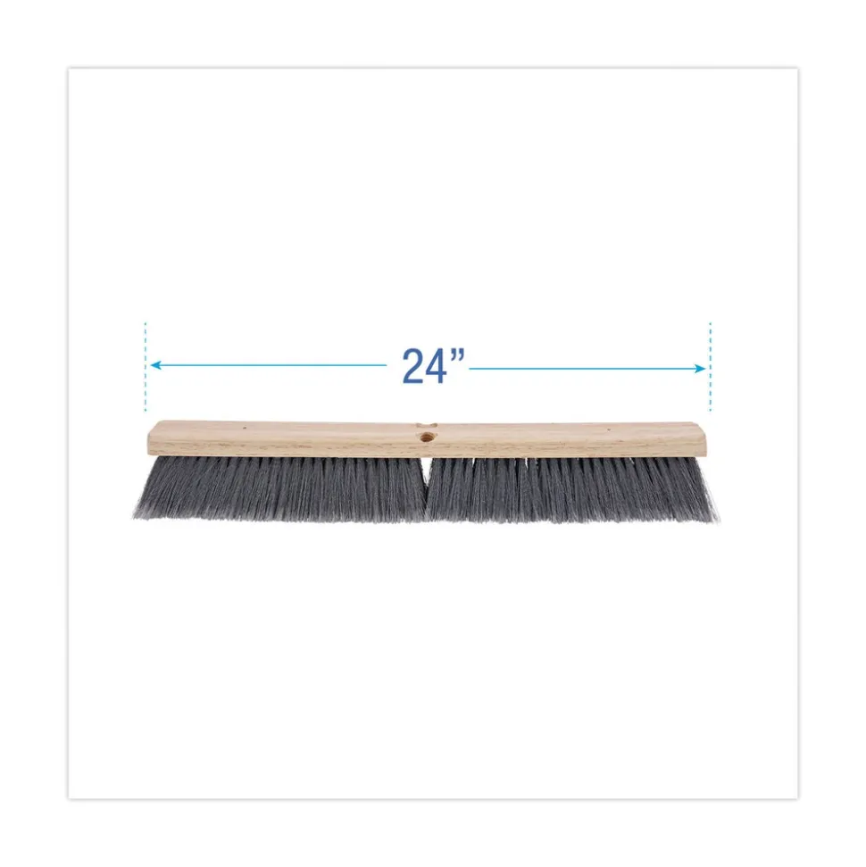 Boardwalk 3 in. Gray Flagged Polypropylene Bristles 24 in. Brush Floor Brush Head