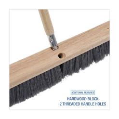 Boardwalk 3 in. Gray Flagged Polypropylene Bristles 24 in. Brush Floor Brush Head