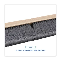 Boardwalk 3 in. Gray Flagged Polypropylene Bristles 24 in. Brush Floor Brush Head