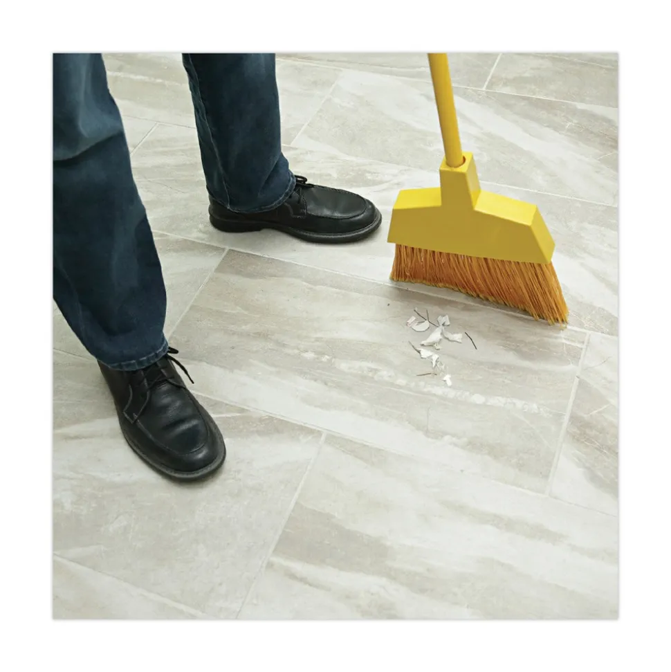 Boardwalk 55 in. Handle Corn Fiber Angled-Head Lobby Brooms - Yellow (12/Carton)