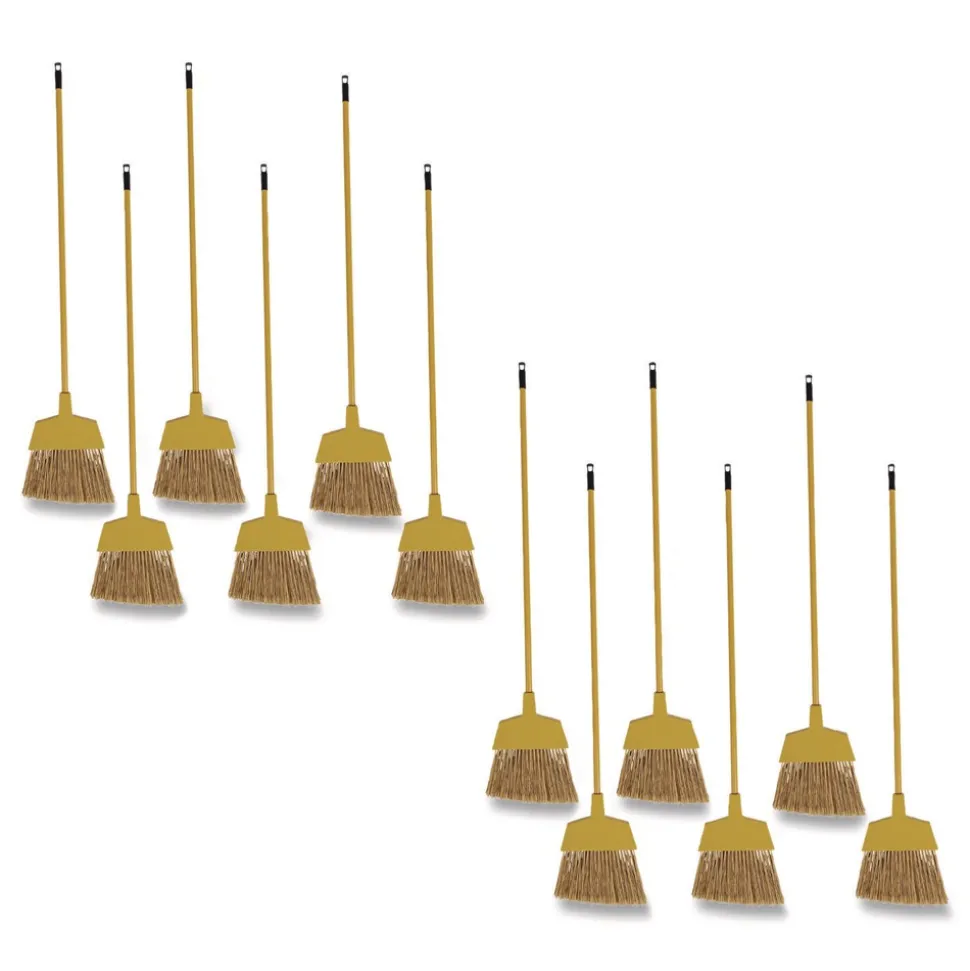 Boardwalk 53 in. Handle Poly Bristle Angler Broom - Yellow (1-Dozen)