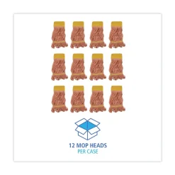 Boardwalk 5 in. Headband Cotton/Synthetic Fiber Super Loop Wet Mop Head - Small, Orange (12/Carton)