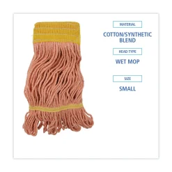 Boardwalk 5 in. Headband Cotton/Synthetic Fiber Super Loop Wet Mop Head - Small, Orange (12/Carton)