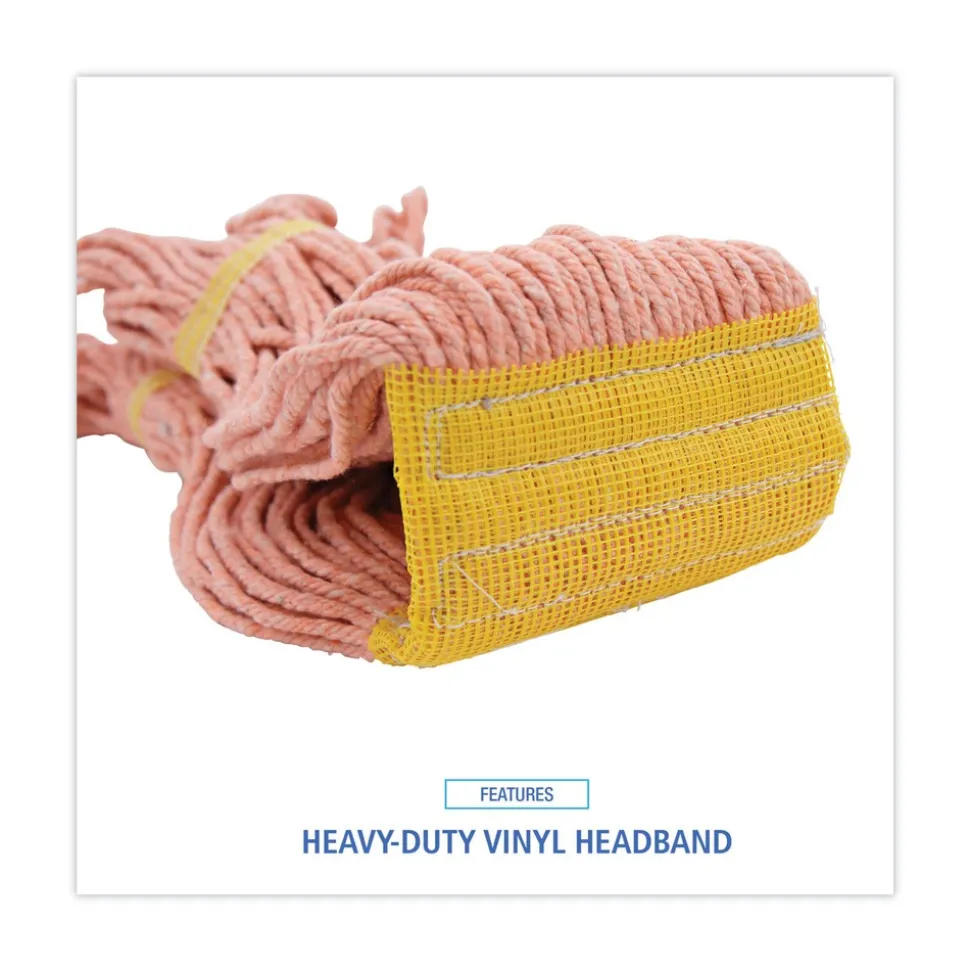 Boardwalk 5 in. Headband Cotton/Synthetic Fiber Super Loop Wet Mop Head - Small, Orange (12/Carton)