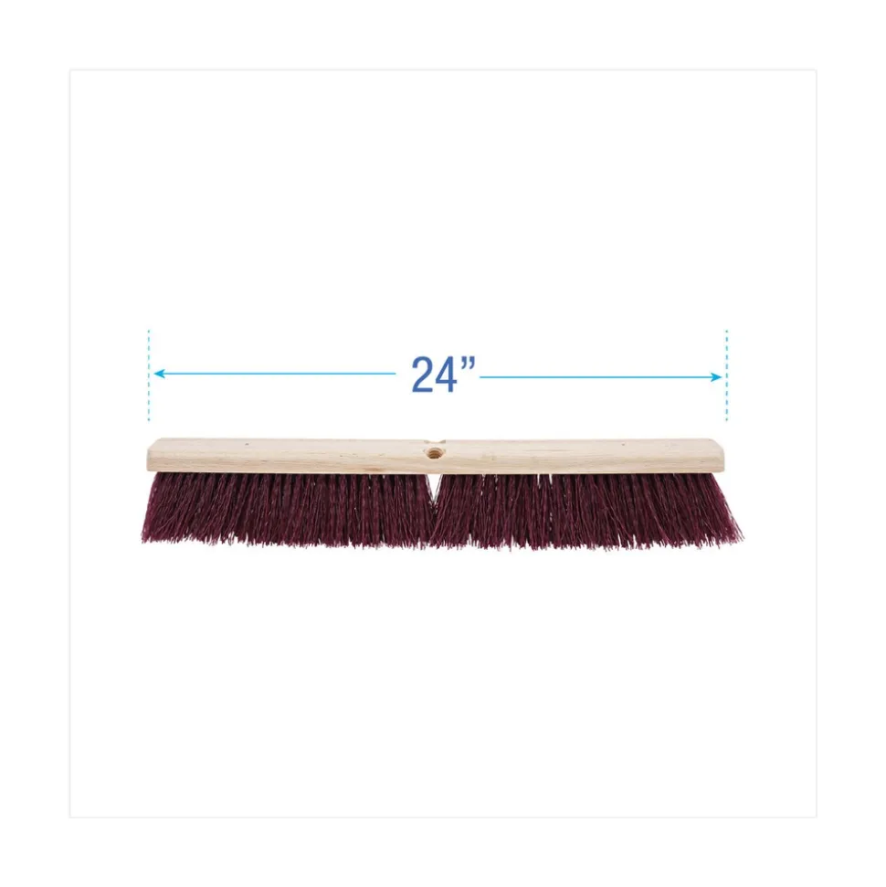 Boardwalk 3.25 in. Maroon Stiff Polypropylene Bristles 24 in. Brush Floor Brush Head