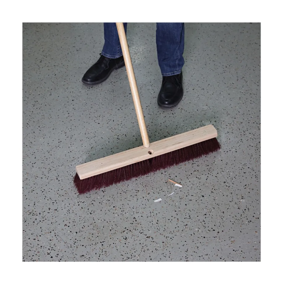Boardwalk 3.25 in. Maroon Stiff Polypropylene Bristles 24 in. Brush Floor Brush Head