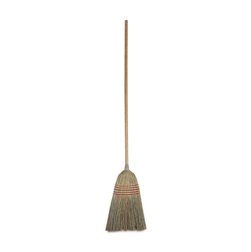 Boardwalk 55 in. Overall Length Parlor Broom with Corn Fiber Bristles - Natural