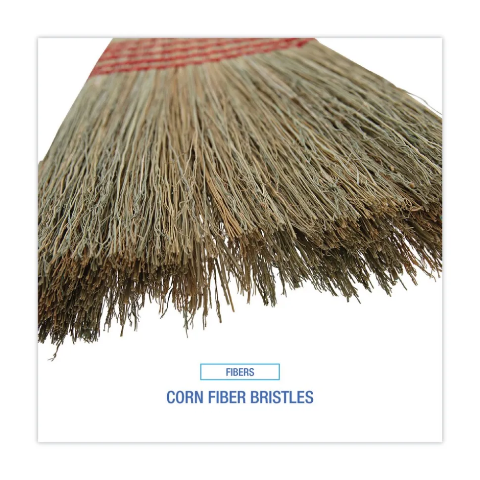 Boardwalk 55 in. Overall Length Parlor Broom with Corn Fiber Bristles - Natural